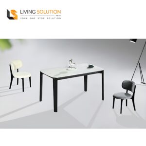 Zaria Sintered Stone Top Wooden Dining Table