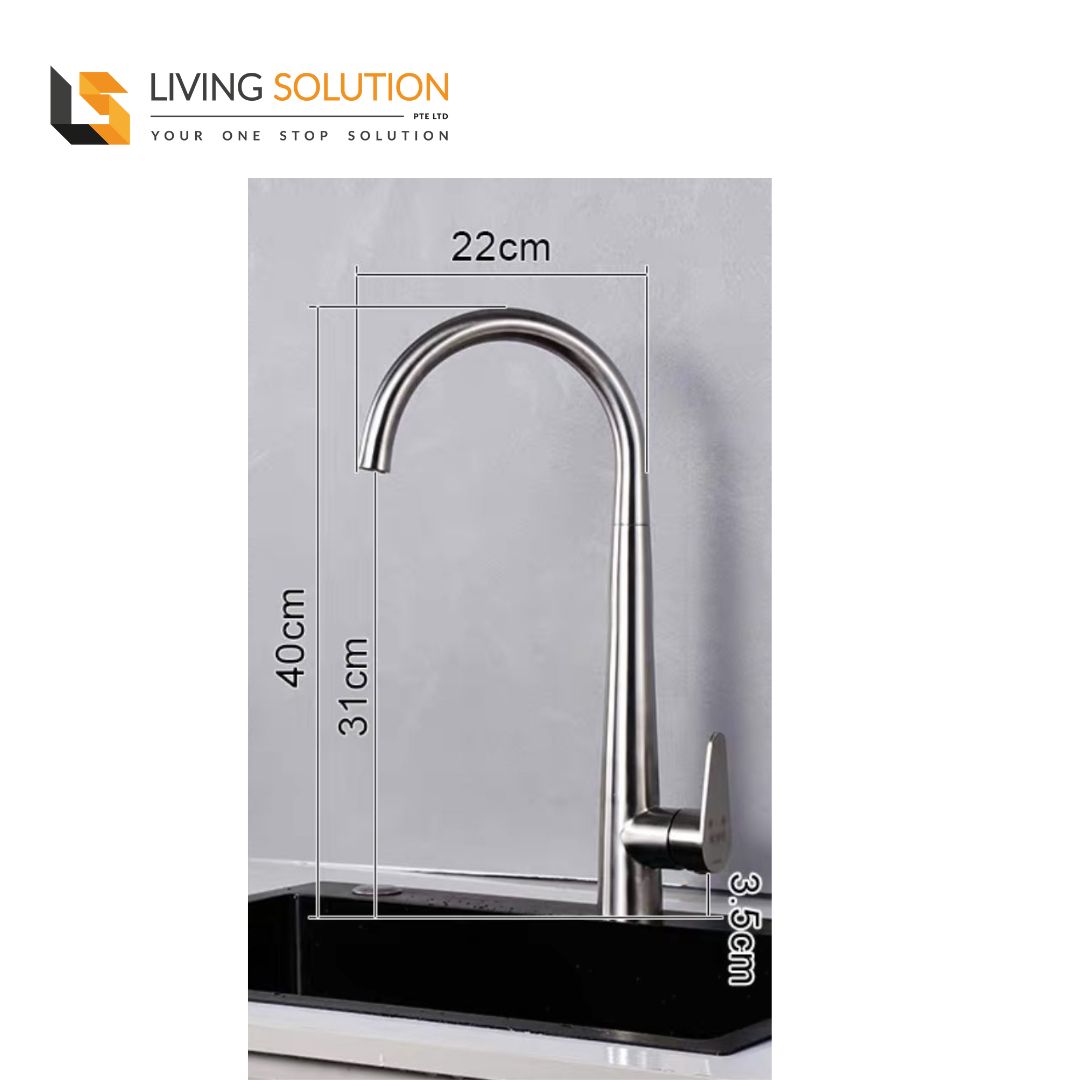 304 Stainless Steel Fixed Rotatable Kitchen Sink Tap (1)