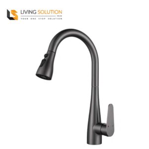 304 Stainless Steel Grey Pull Out Kitchen Sink Tap