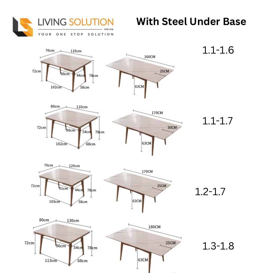 Basilic Sintered Stone Ash Wood Side Extendable Dining Table