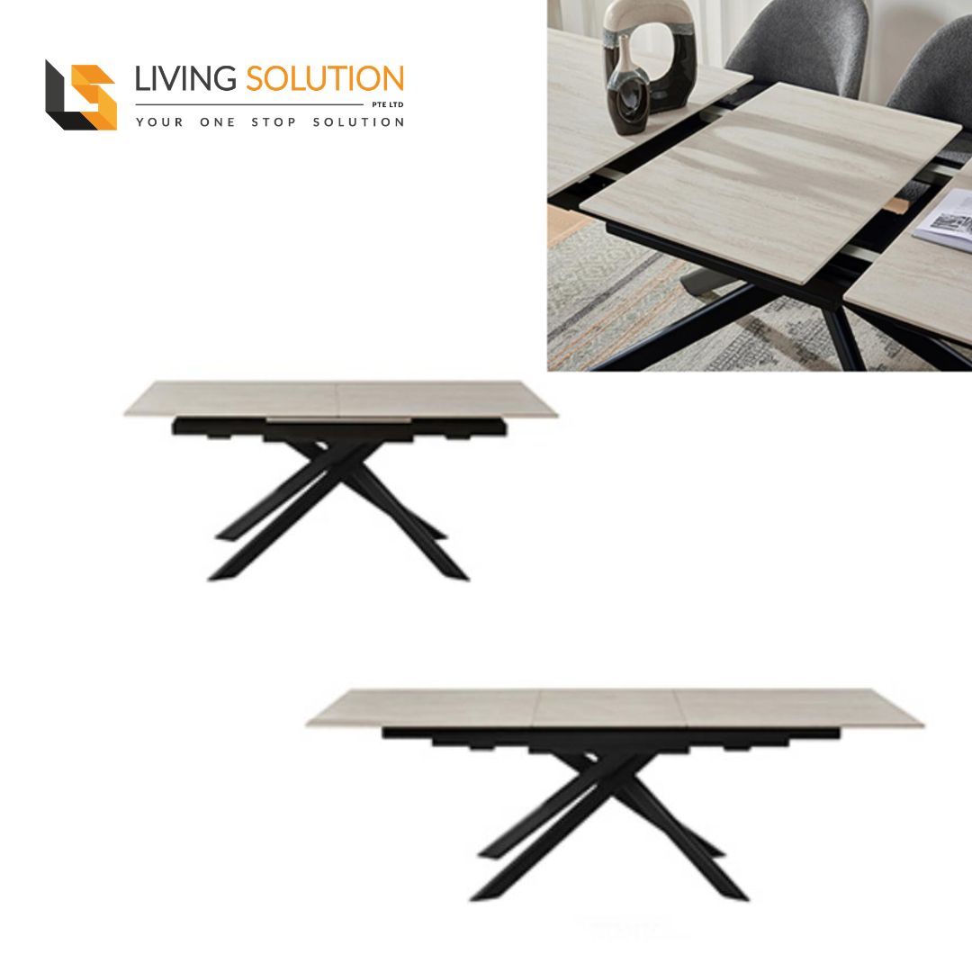 Zaire Sintered Stone Extendable Dining Table - Centre Extension Zaire Sintered Stone Extendable Dining Table - Centre Extension