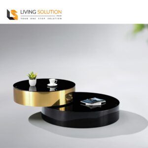 Bess II Designer Stainless Steel Coffee Table with Tempered Glass Top