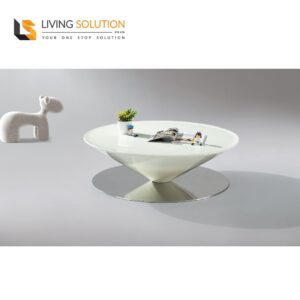 Tempered Glass Coffee Table with Stainless Steel Base