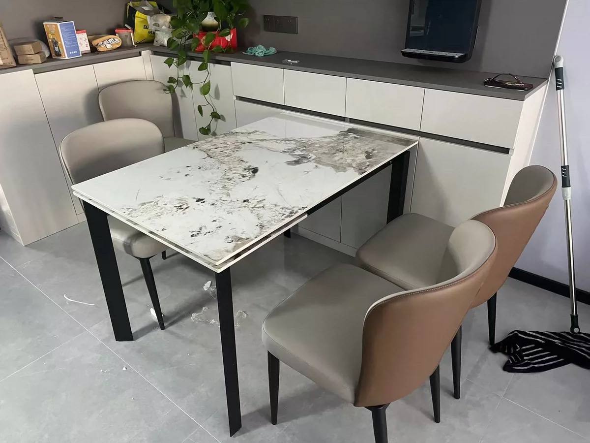 Enzio Sintered Stone Extendable Dining Table- Enzio Sintered Stone Extendable Dining Table