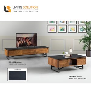Qina Lava Stone Top Coffee Table TV Console
