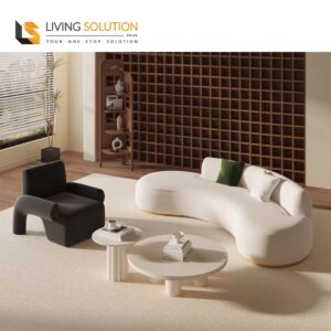Claudia Fabric Curve Sofa