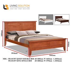 Lavu II Solid Rubber Wood Bed Frame
