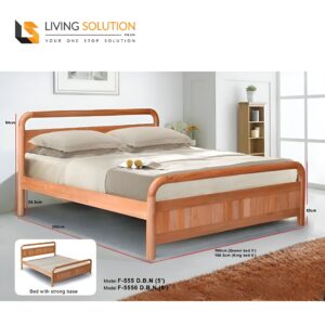 Peni II Solid Rubber Wood Bed Frame