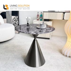 Alfi Crystalised Stone Stainless Steel Side Table Bedside Table