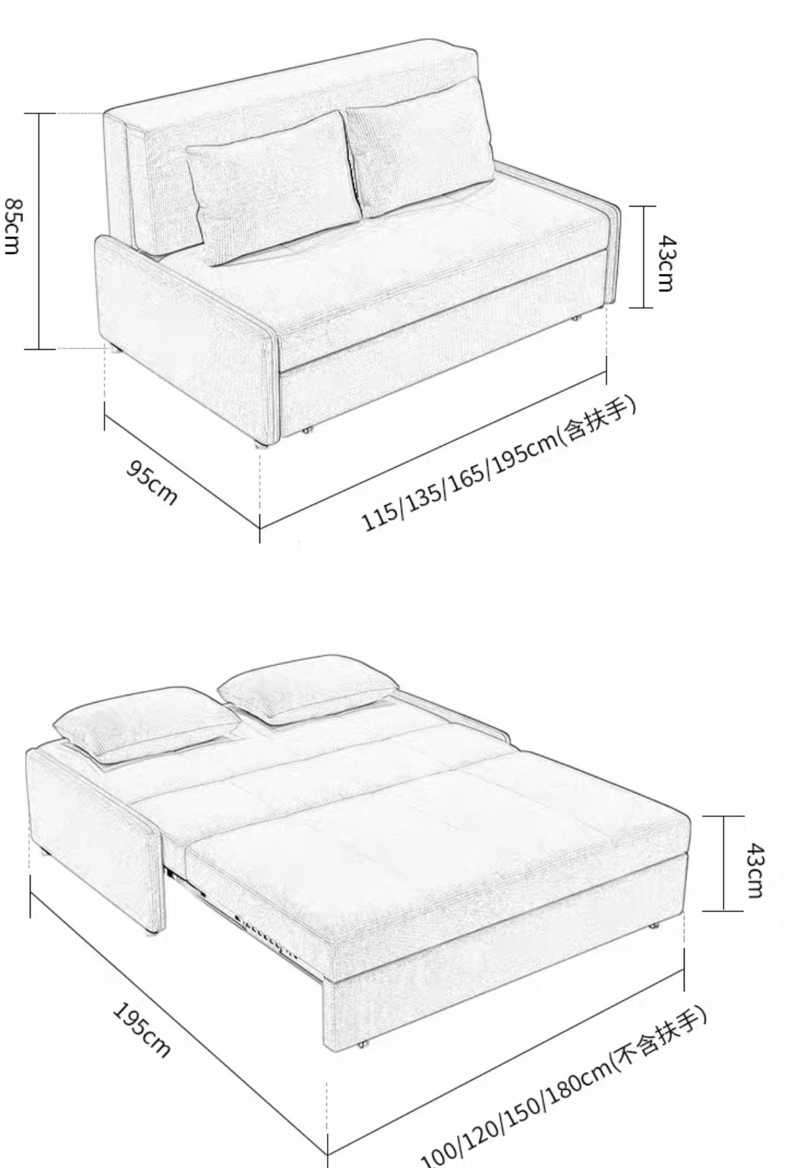 Ava Sofa Bed with Storage-1 dimension of ava sofa bed