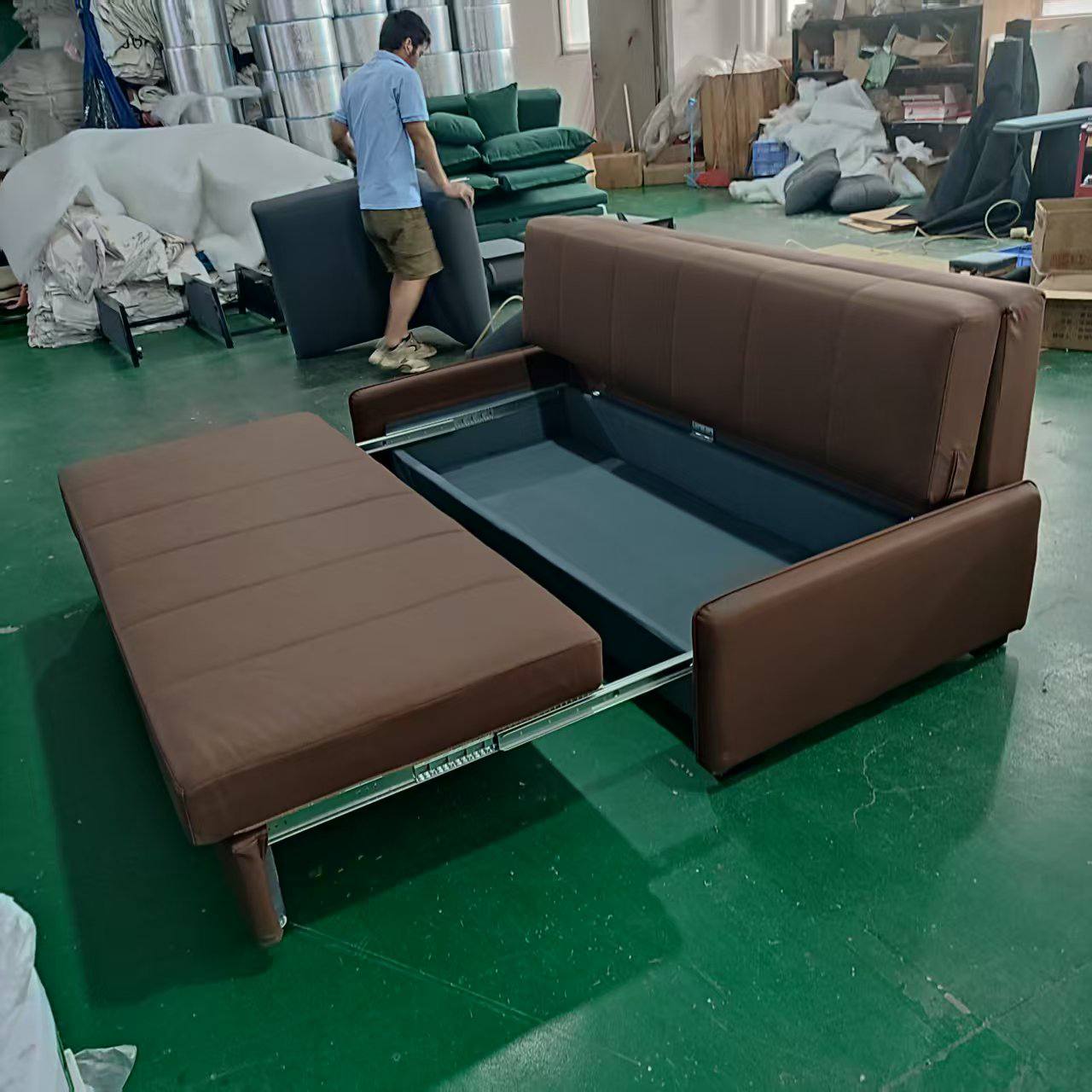 Ava Sofa Bed with Storage 195cm Brown - storage view Ava Sofa Bed with Storage 195cm Brown - storage view