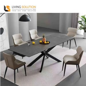 Jill Sintered Stone Side Extension Extendable Dining Table
