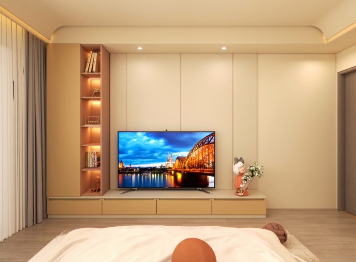 Custom Made L TV Console with display cabinet Japandi Scandinavian Custom Made L TV Console with display cabinet Japandi Scandinavian