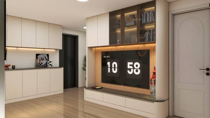 Custom Made TV Console Cream Wood Living Solution Singapore Custom Made TV Console Cream Wood Living Solution Singapore