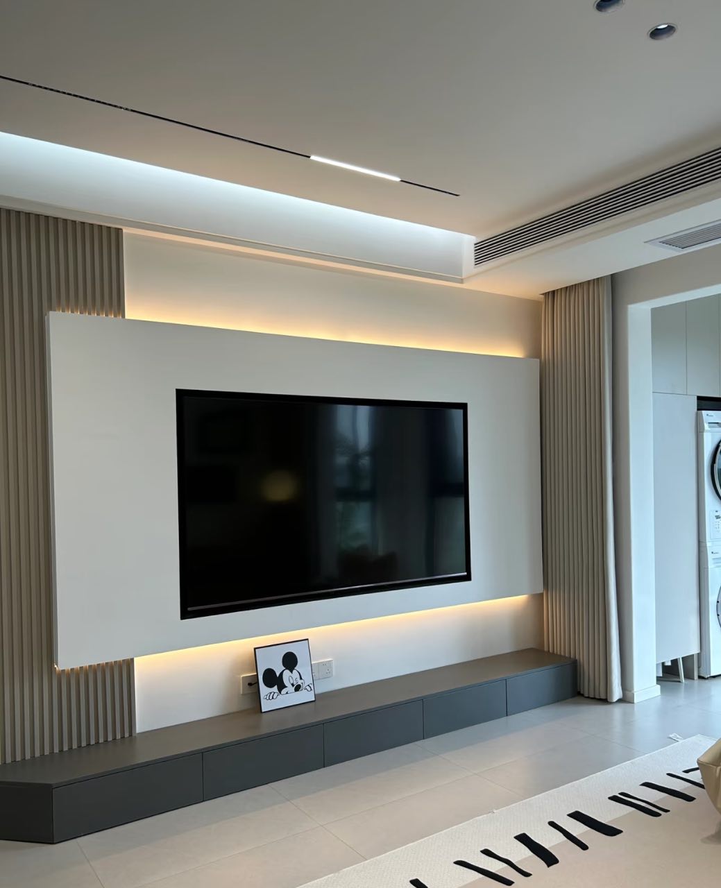 Custom Made TV Console Singapore - Custom Made TV Console TV Wall Feature with Local Carpentry or China Carpentry