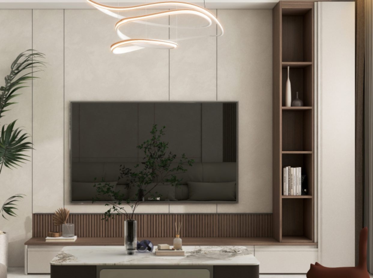Custom Modern L TV Console with cabinet Custom Modern L TV Console with cabinet