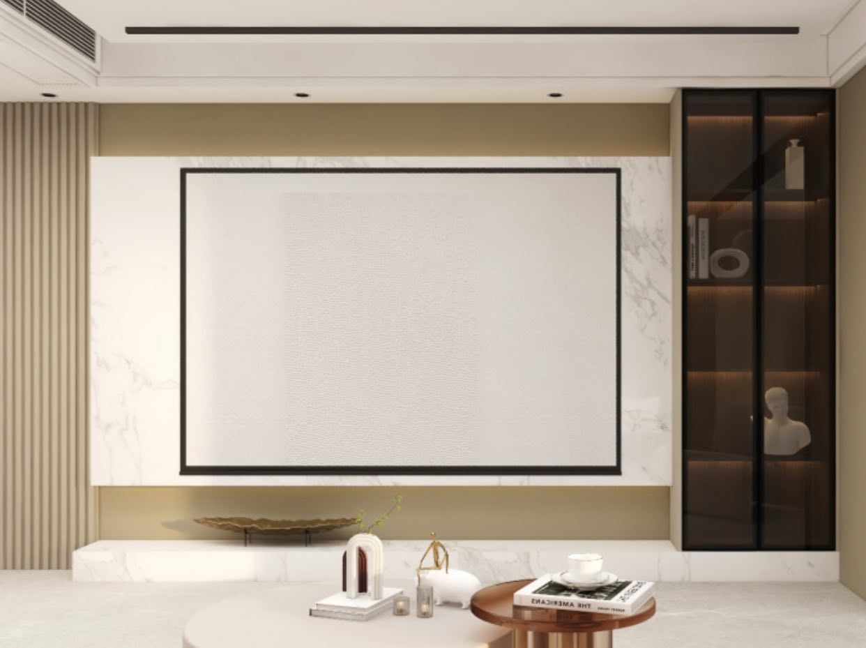 Custom Modern L TV Console with glass display cabinet Custom Modern L TV Console with glass display cabinet
