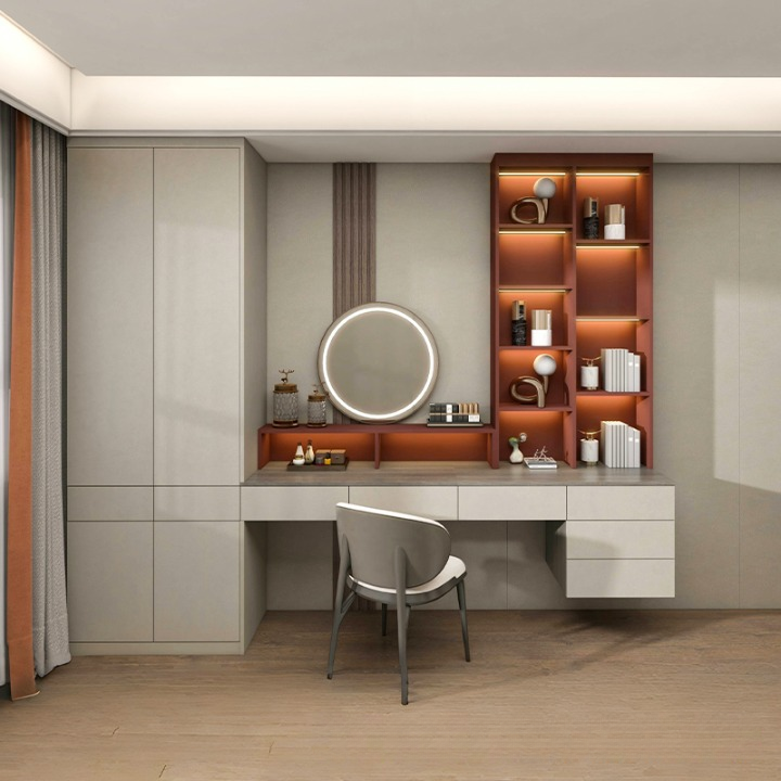 Built in Wardrobe with Dressing Table Custom Wardrobe with Dresser Singapore
