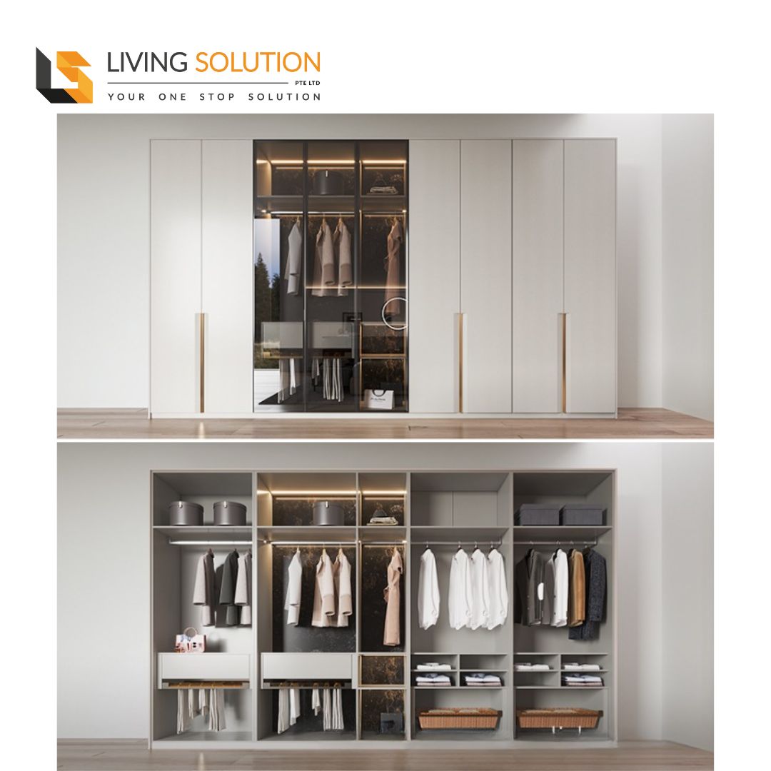 Custom Wardrobe Hinged Swing Door Wardrobe in Singapore at Living Solution