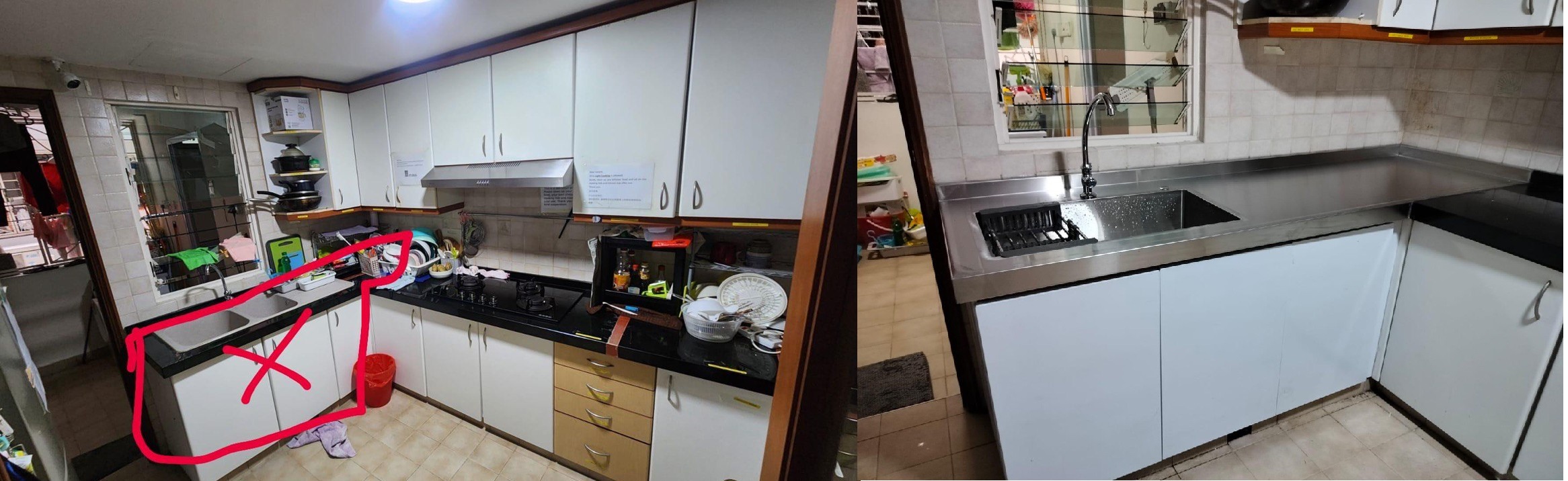 Before and After Kitchen Cabinet