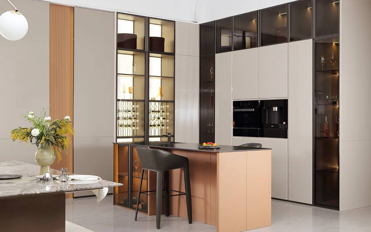 Custom Carpentry Glass Display Cabinet Wine Cabinet Kitchen Island Singapore