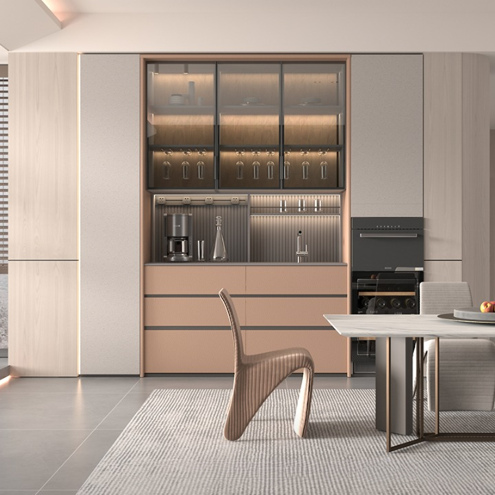 Custom Carpentry Pantry Cabinet Kitchen Glass Display Cabinet Singapore