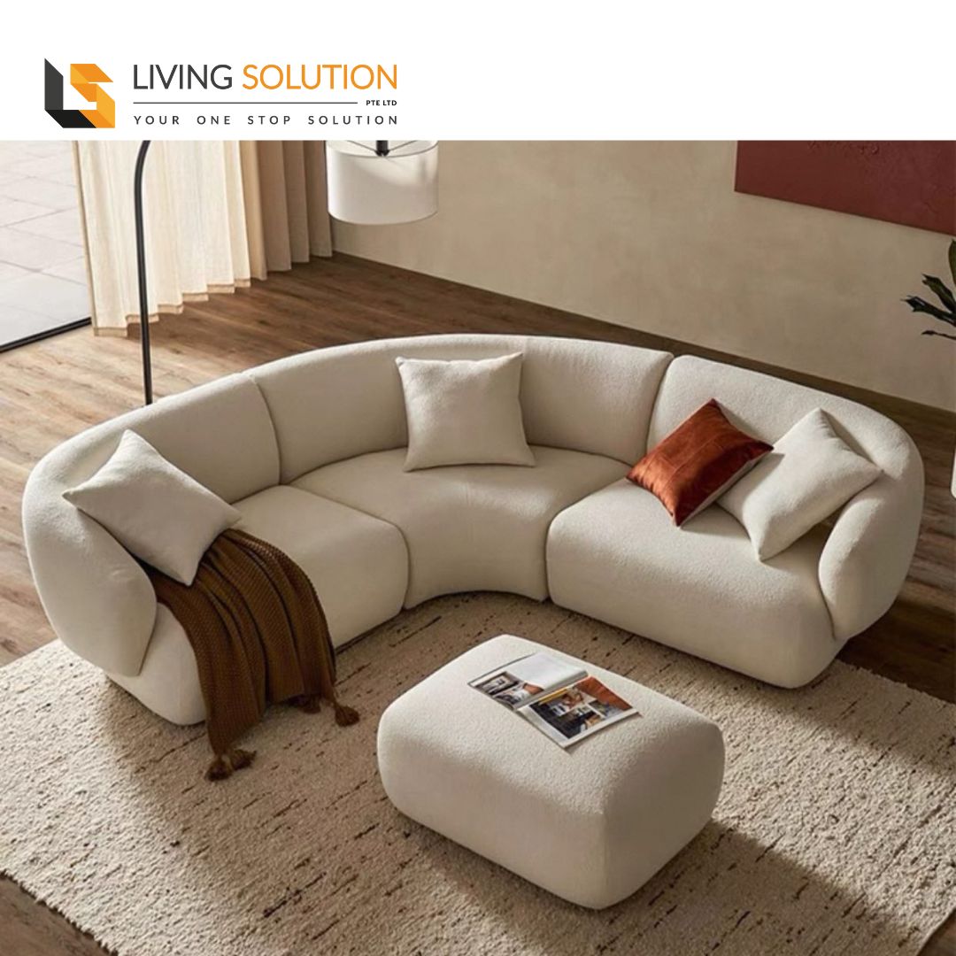 Riley Fabric Curve Sofa
