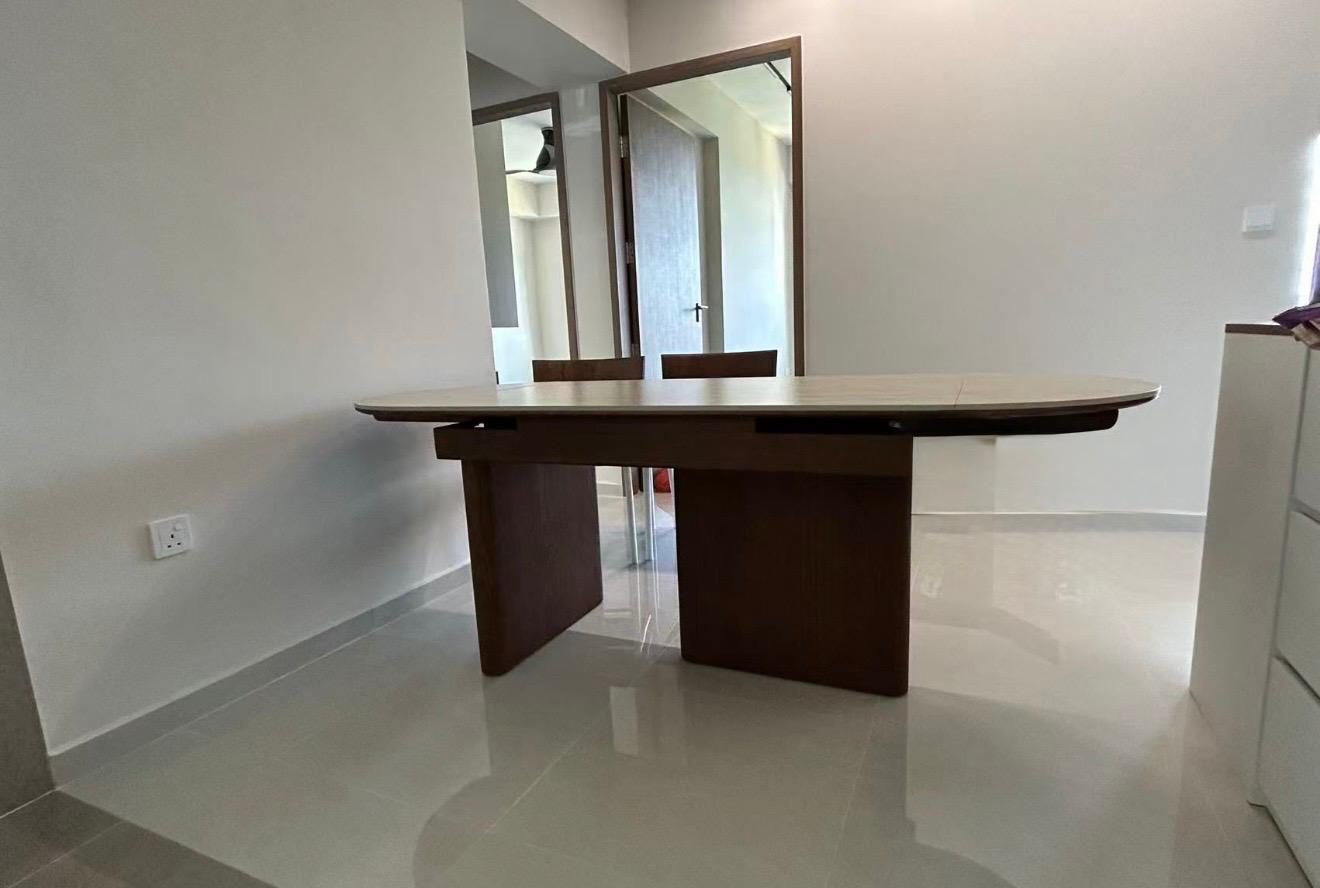 Tami Ash Wood Sintered Stone Extendable Dining Table - Tami Ash Wood Sintered Stone Extendable Dining Table