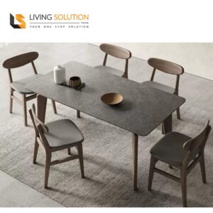 Camila Sintered Stone Ash Wood Dining Table
