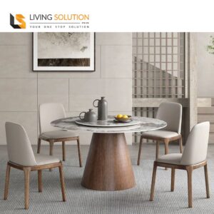 Acia II Sintered Stone Ash Wood Dining Table