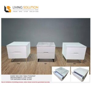Killian White Bedside Table Sintered Stone Top