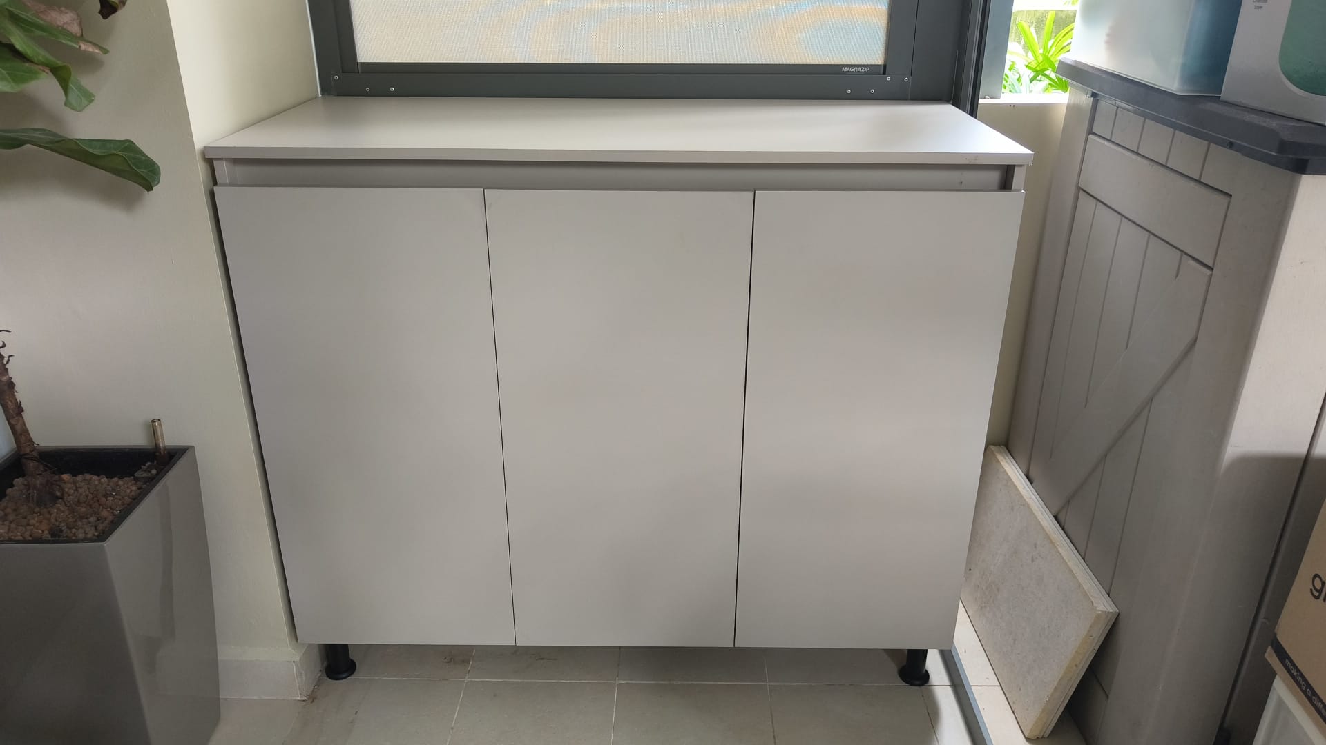 Customised Aluminium Kitchen Cabinet installed delivered at customer home Customised Aluminium Kitchen Cabinet installed delivered at customer home