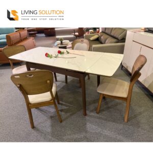 Elora Sintered Stone Wooden Extendable Dining Table