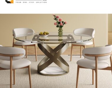 Jeli Tempered Glass Round Dining Table