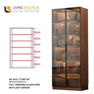 Cesar I Tempered Glass Bookshelf or Display Cabinet - 80cm