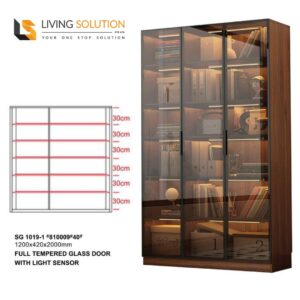 Cesar Tempered Glass Bookshelf or Display Cabinet - 120cm
