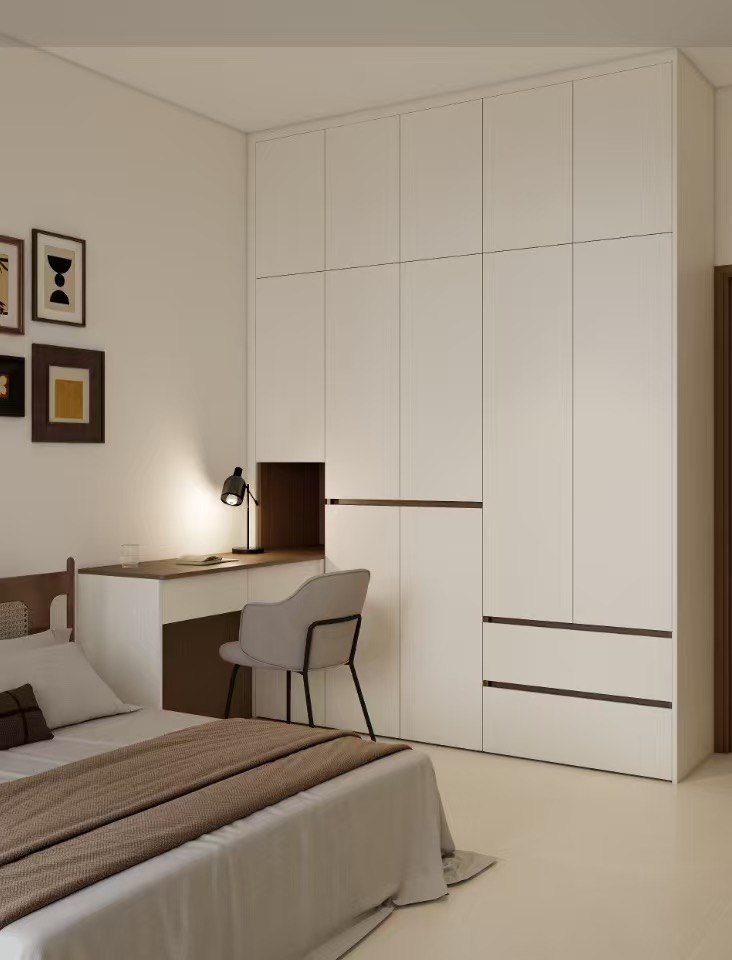 Custom Hinged Wardrobe with Study Table