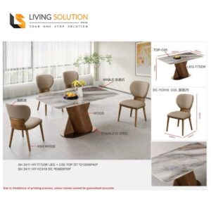 Miller Marble Wooden Dining Table