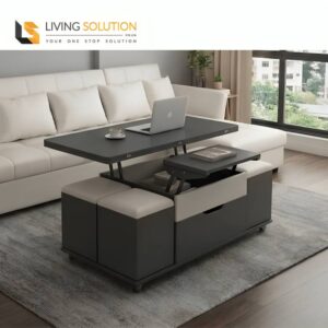 Ada Multi Functional Lift Top Coffee Table in grey white