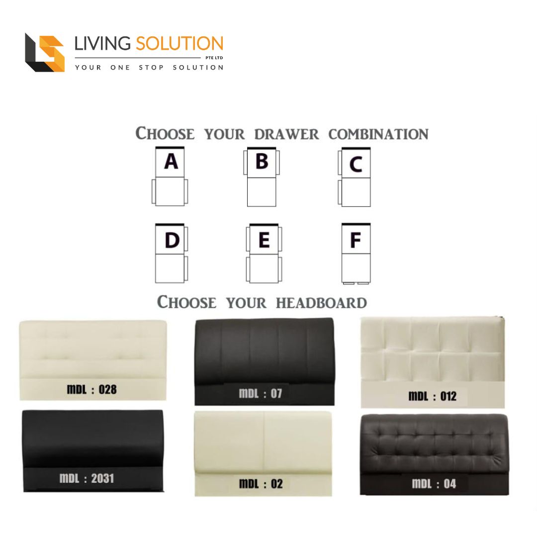 Devon Drawer Bed Frame PVC with choice of headboard Devon Drawer Bed Frame PVC with choice of headboard