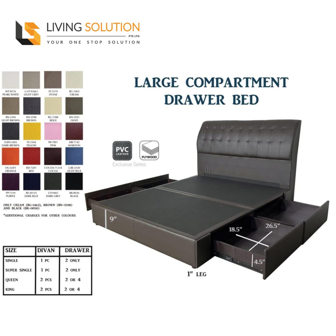 Devon Drawer Bed Frame PVC Devon Drawer Bed Frame PVC