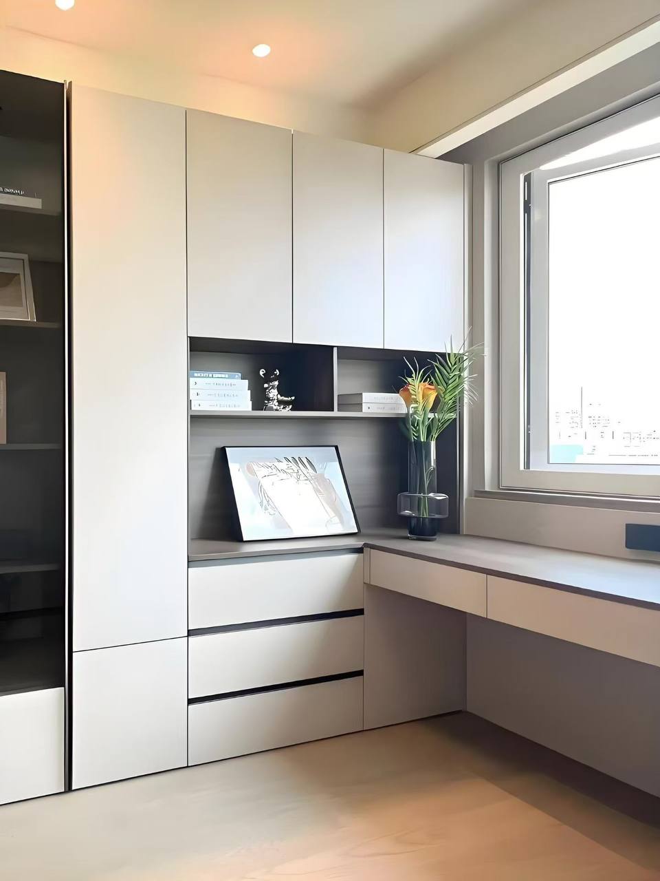 Premium Custom Aluminium Cabinet with study table Premium Custom Aluminium Cabinet with study table